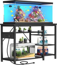 20-40 Gallon Aquarium Stand 800LB Capacity Built-In Power Outlets 3-Tier Shelves