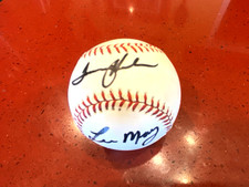 Lee May/Tommy Helms (combo) Signed official league Baseball -Guaranteed Auth.