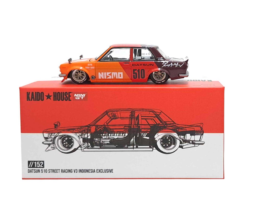 MINI GT KAIDO HOUSE DATSUN 510 STREET RACING V3 INDONESIA EXCLUSIVE KHMG152