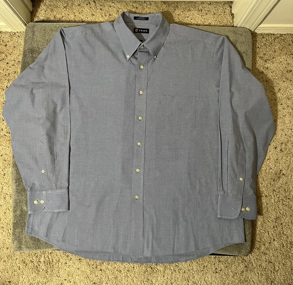 CHAPS мужчин бежевый повседневное платье на пуговицах XXL 18,5 34-35 LS - Изображение 2 из 4