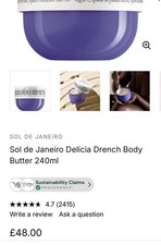 Sol De Janeiro Delicia Drench Body Butter 240ml  Brand New Boxed UK HOT SALE