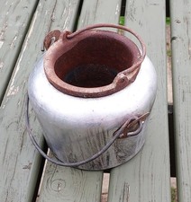 Glue pot double boiler. Half pint.  Inner - cast iron.  Outer - aluminium