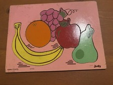 Vintage RARE JUDY Wooden Puzzle FRUITS 040002 Very GOOD CONDITION FS