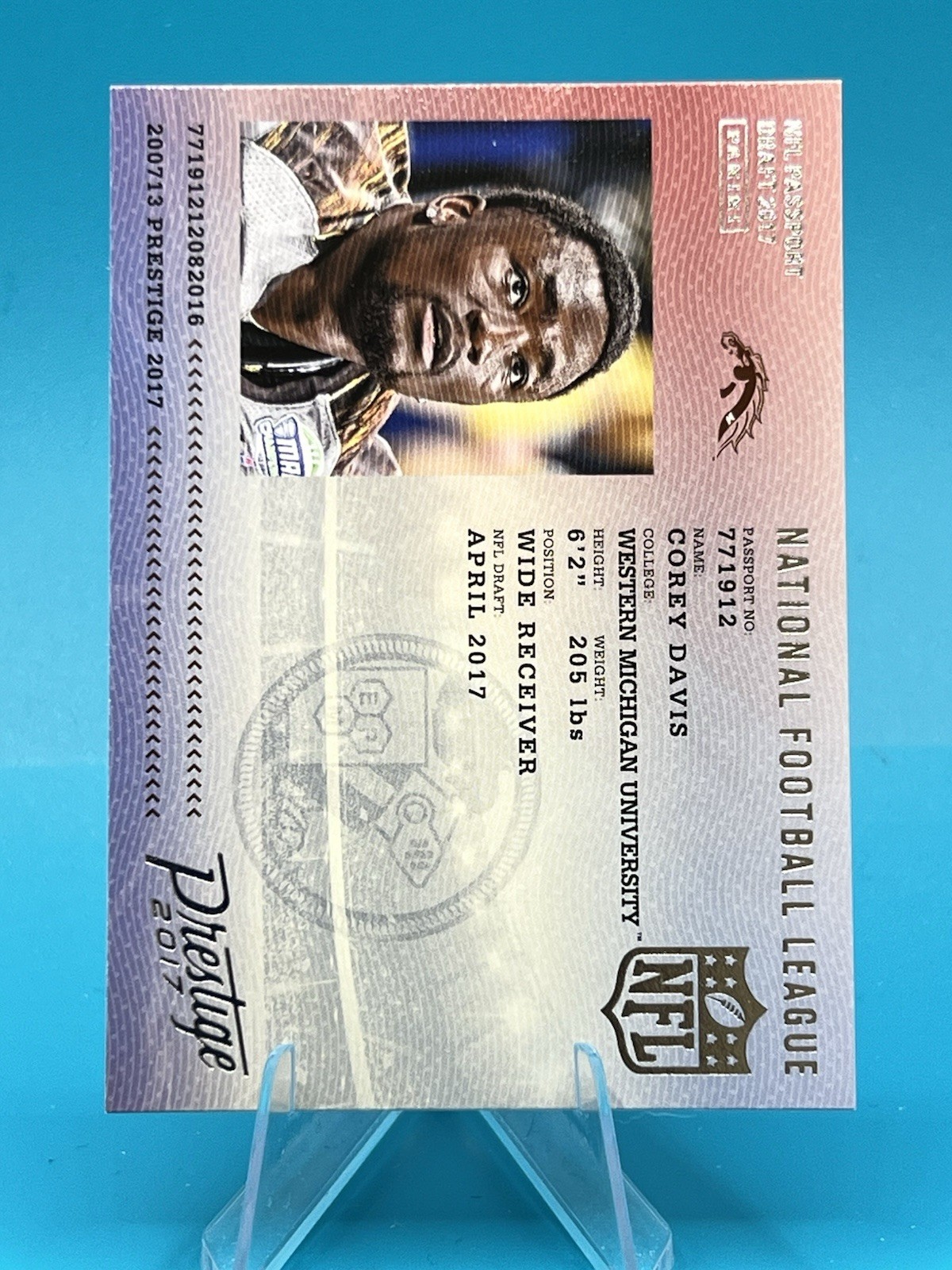 2017 Panini Prestige Corey Davis Rookie NFL Passport Insert RC #4