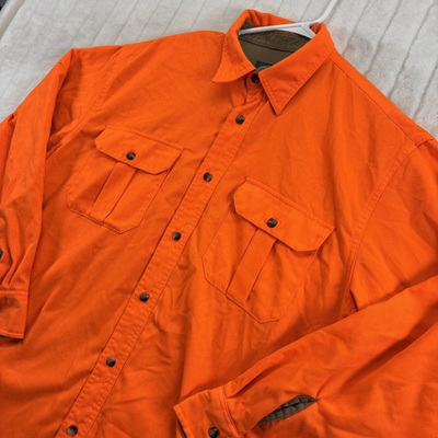 #ad Cabela#x27;s Blaze Orange Hunting Shirt Men#x27;s Large Reg Safety Field Outdoor Gear $24.00