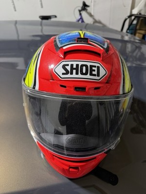 Shoei X-Fourteen Daijiro FullFace Helmet | Red/Blue/Flo Ylw | Snell M2020
