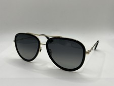 Gucci GG 0062S 011 Sunglasses Gold Black Aviator Grey Gradient Polarized