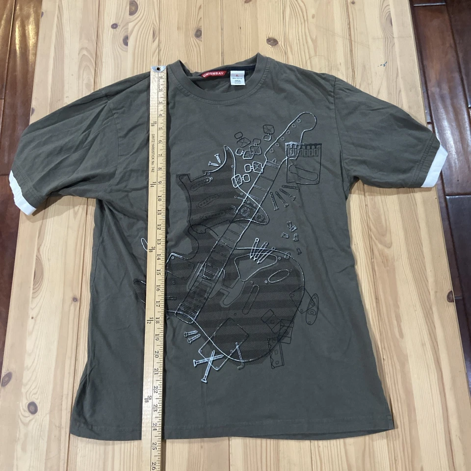 Camiseta vintage Y2K años 90 Union Bay en capas talla pequeña guitarra pedal rock Foto 4 de 4
