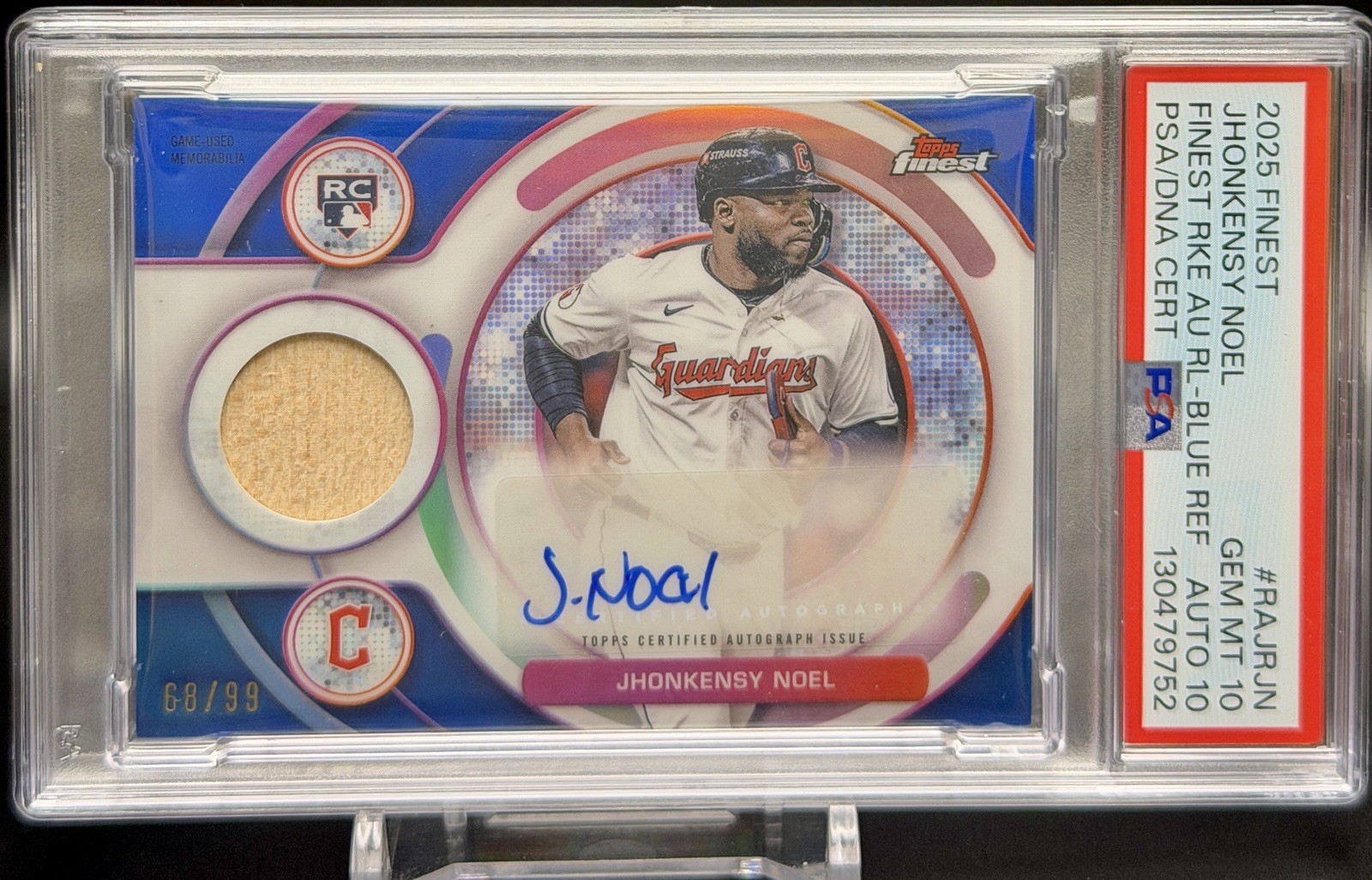 2025 Topps Finest #RAJRJN Jhonkensy Noel Rookie Auto Relic PSA 10 view 1