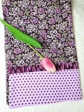 Cotton Pillowcase Queen Size 21" x 31" handmade pink green Floral lavender
