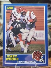1989 Score Rookie Card #63 Ickey Woods Cincinnati Bengals. rookie card picture