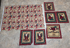 Debbie Mumm -Mumms the Word fabric panel blocks  fabric Christmas Santas - LOT