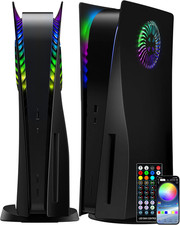 Faceplate for PS5 Disc Edition, Anti-Scratch Dustproof Case Replacement with RGB