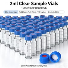 1000/4000/10000 2mL Autosampler Vials clear w/ Screw Caps Glass vials Lab vials