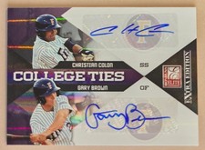 Christian Colon Gary Brown /50 2010 Donruss Elite Extra College Ties 5 Autograph