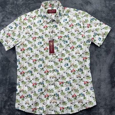 The Flag Shirt Mens Medium Multicolor Scooter Palm Short Sleeve Button Front