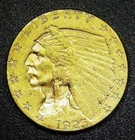 1925-D $2.50 US Indian Head Gold Quarter Eagle Coin AU
