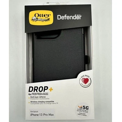 OtterBox Defender Case with Holster Case for iPhone 13 Pro Max, Black Case