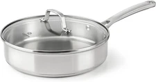 Classic Stainless Steel Cookware Saute Pan, 3 Quart, Silver,2095189