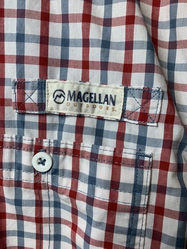 Magellan Sportswear Mens Vented Plaid Button Dwn Short Sleeve Fishing Shirt Sz M - Picture 3 of 9