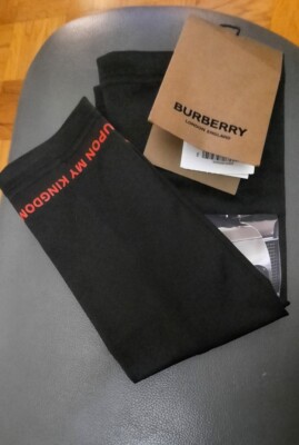 350$ BURBERRY LONDON black mens graphic arm sleeves sz: M/L