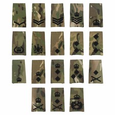Black on Multicam / MTP Rank Slide Epaulette - King's Crown C3R (All Ranks) Army