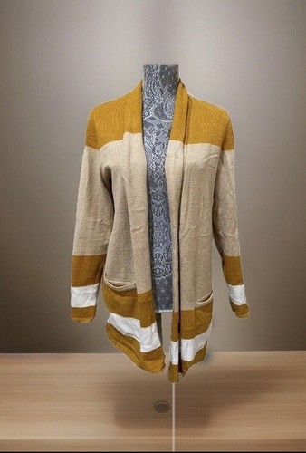 Suéter Cárdigan Chaqueta Abierta Tejido Verve Ami Top Beige Crema Manga Larga Mujer L - Imagen 6 de 24
