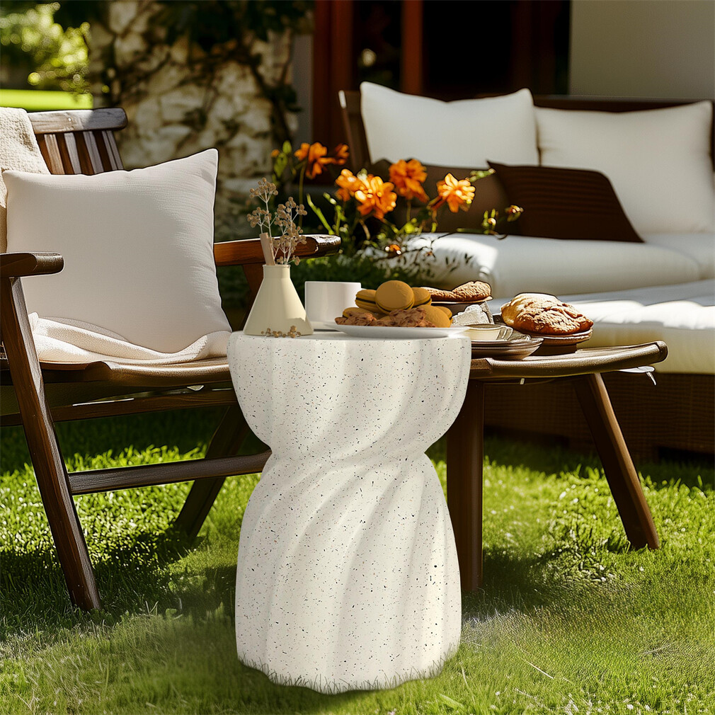Wabi Sabi Style Creative Side Table Concrete Garden Stool Stand Accent End Table