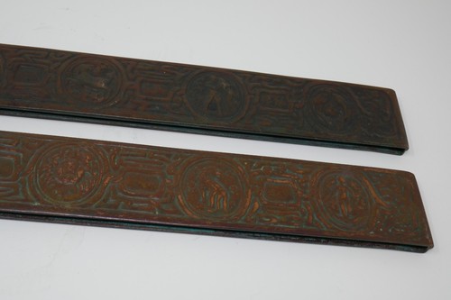 Tiffany Studios #988 Aged Gilt Bronze Large Zodiac Blotter Ends - Bild 11 von 16