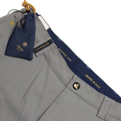 Meyer NWT Chinos / Casual Pants Size 33 US Augusta In Solid Gray Cotton Blend