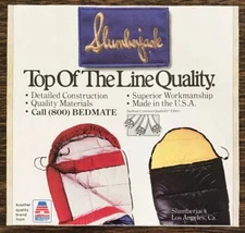1991 Slumberjack Sleeping Bags Los Angeles Print Ad Top of the Line