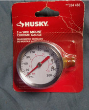 HUSKY 324 486 2" SIDE MOUNT CHROME PRESSURE GAUGE 1/4in NPT MALE