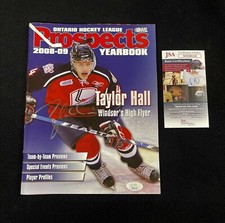 Taylor Hall Signed Windsor Spitfires OHL Yearbook JSA COA NN50118 Boston Bruins
