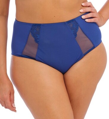Elomi Brianna Full Slip Lapis Blau Größe XL 16 18 High Waist Spitze Slips 8085