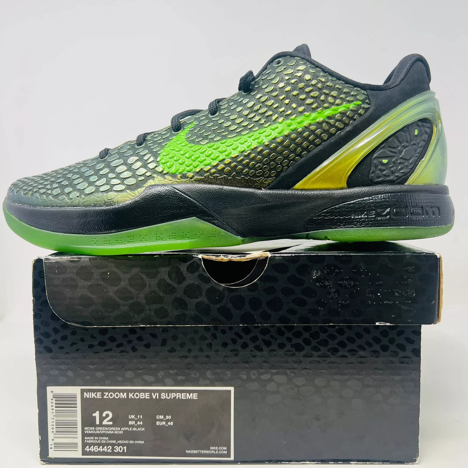 Nike Kobe 6 Supreme Rice 446442 301 homme taille 12 neuf avec boite