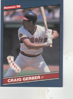 FREE SHIPPING-MINT-1986 Donruss California Angels Baseball  #545 Craig Gerber-2