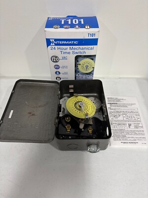 Intermatic T101 24 Hour Mechanical Timer Wall Switch SPST 110/125 Volt 60 HZ