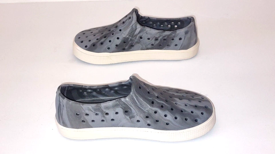 Zapatos sin cordones perforados unisex azul marino antiguo para niños gris talla 11 Foto 3 de 4