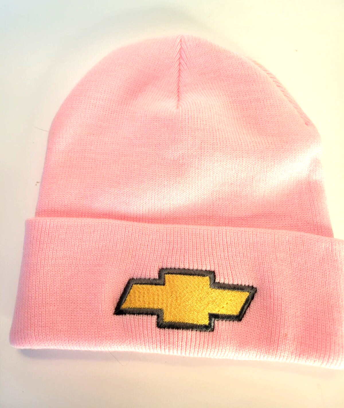 Chevrolet Pink Acrylic Knit Winter Beanie Hat Cap Cuffed Warm New