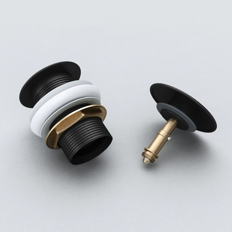 Design Automatik Ablaufgarnitur Push-Open Pop-Up-Ventil Abfluss Schwarz Pup01  - Bild 3 von 4