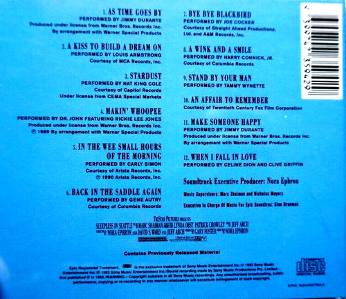 Sleepless In Seattle - Original Motion Picture Soundtrack - CD, VG - Picture 2 of 2