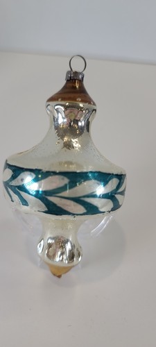 Vintage Christmas Tree Ornament Germany Blown Glass Lantern Chandelier Fluted 4" - Picture 11 of 16