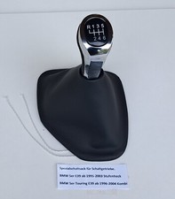 Schaltmanschette BMW 5er E39 Echtleder + Schaltknauf 6-Gang Schwarz