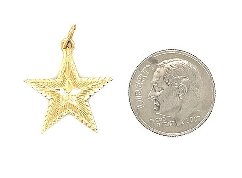 14K YELLOW GOLD STAR CHARM pendant sports all star astrology celestial theater - Picture 5 of 6