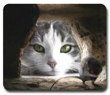 Cat and the Mouse  PC Mouse Pad / Mousepad  Cat Kitten Lovers Great Gift 