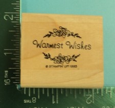 Stampin Up WARMEST WISHES FLOWERS Saying Rubber Stamp