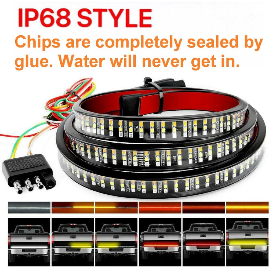 Trailer Tail Light Bar With 3-in-1 Running Stop Turn Signals Brake Light 2 Pack 9 Inch 100 LED Red & Amber Sequential LED Strip Light For - Foto 11