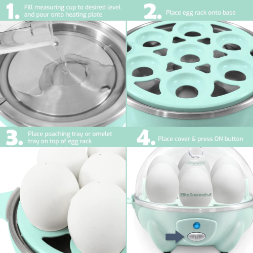 Easy Electric 7 Egg Capacity Soft, Medium, Hard-Boiled Cooker Poacher, Scrambled - Picture 6 of 12