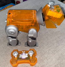 Mega Byte R/C Robot Dog Clear Orange Untested FOR PARTS OR REPAIR Vtg WowWee