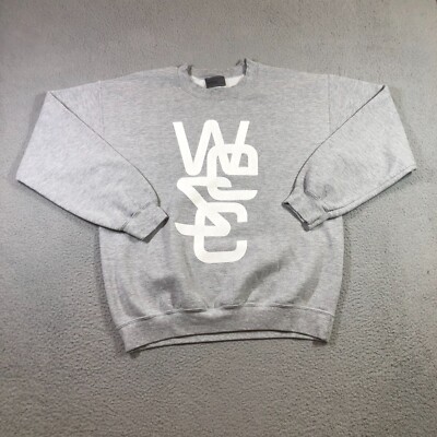 WESC crewneck sweatshirt mens M gray pullover logo